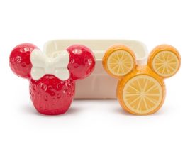 Mickey and Minnie Mouse Fruit Stand Salt and Pepper Shaker Set available online