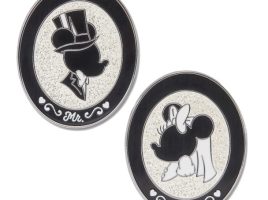 Mickey and Minnie Mouse Shadow Silhouettes ”Mr. and Mrs.” Pin Set released today