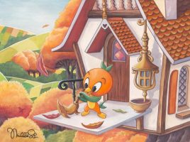 Orange Bird ”Orange Bird House” Gallery Wrapped Canvas by Michelle St.Laurent – Limited Edition – Buy Online Now