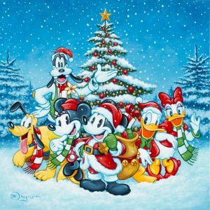 Mickey Mouse and Friends ''Oh Boy It's Christmas!'' Gallery Wrapped Canvas by Tim Rogerson - Limited Edition