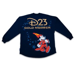 D23-Exclusive Gold Member Sorcerer Mickey Mouse Spirit Jersey for Adults - Fantasia