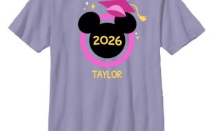 Mickey Mouse Icon Class of 2026 Pink Graduation Cap T-Shirt for Kids – Pink – Customized | Disney Store now available for purchase