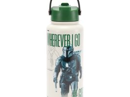 The Mandalorian and Grogu 33 oz. Stainless Steel Water Bottle with Built-In Straw – Star Wars – Buy Now