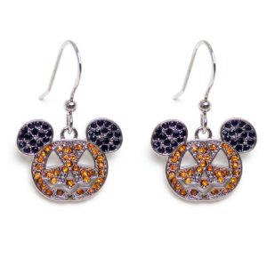 Mickey Mouse Icon Halloween Pumpkin Earrings by Arribas