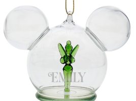 Tinker Bell Mickey Icon Glass Ball Ornament by Arribas – Peter Pan – Personalized now available online