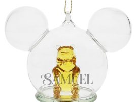 Winnie the Pooh Mickey Icon Glass Ball Ornament by Arribas – Personalized is now available
