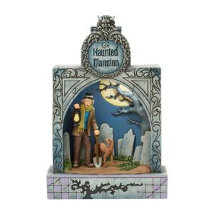 Caretaker and Dog ''Ghostly Graveyard Guardian'' Light-Up and Sound Figure by Jim Shore - The Haunted Mansion