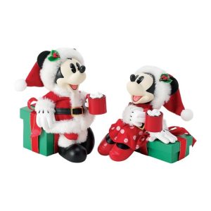 Mickey and Minnie Mouse ''Cocoa Break'' Holiday Figure Set by Department 56 Possible Dreams