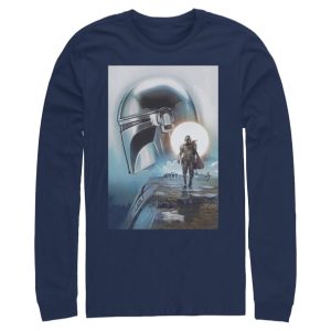 Din Djarin Long Sleeve T-Shirt for Adults - Star Wars The Mandalorian and Grogu