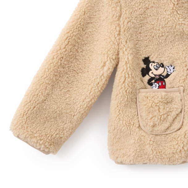 Mickey Mouse and Pluto Faux Shearling Jacket for Kids