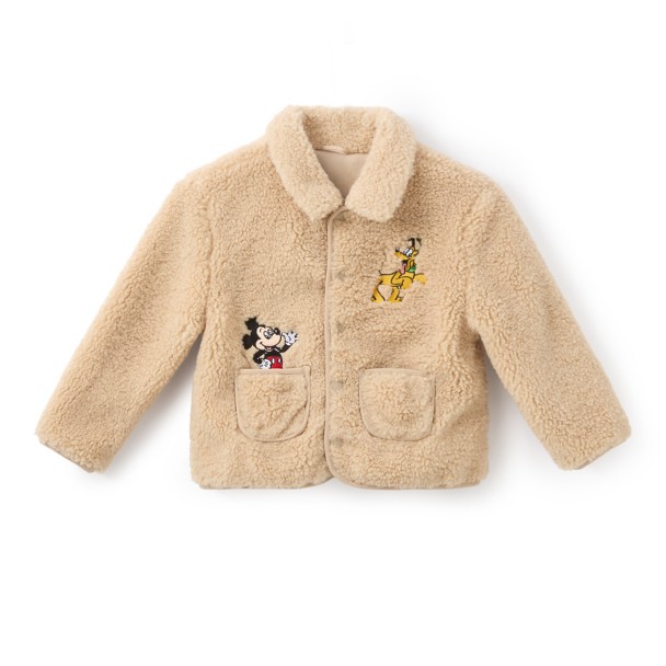 Mickey Mouse and Pluto Faux Shearling Jacket for Kids