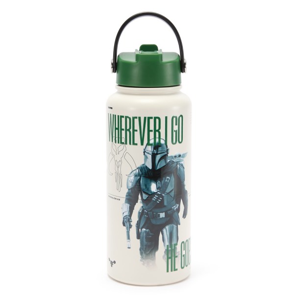The Mandalorian and Grogu Water Bottle with Built-In Straw - Star Wars