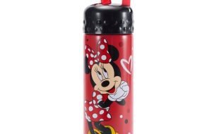 Minnie Mouse 16 oz. Stainless Steel Water Bottle with Built-In Straw now available