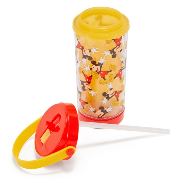 Mickey Mouse Water Bottle with Built-In Straw