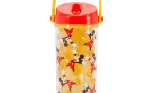 Mickey Mouse Water Bottle with Built-In Straw