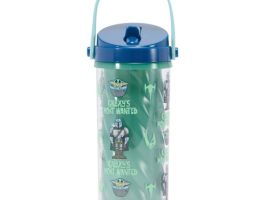 The Mandalorian and Grogu Water Bottle with Built-In Straw – Star Wars