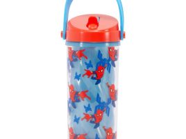 Spider-Man Water Bottle with Built-In Straw