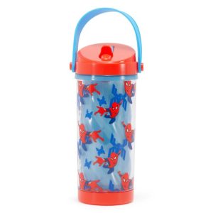 Spider-Man Water Bottle with Built-In Straw