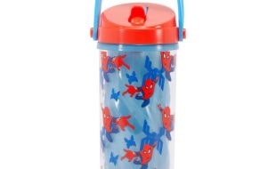 Spider-Man Water Bottle with Built-In Straw