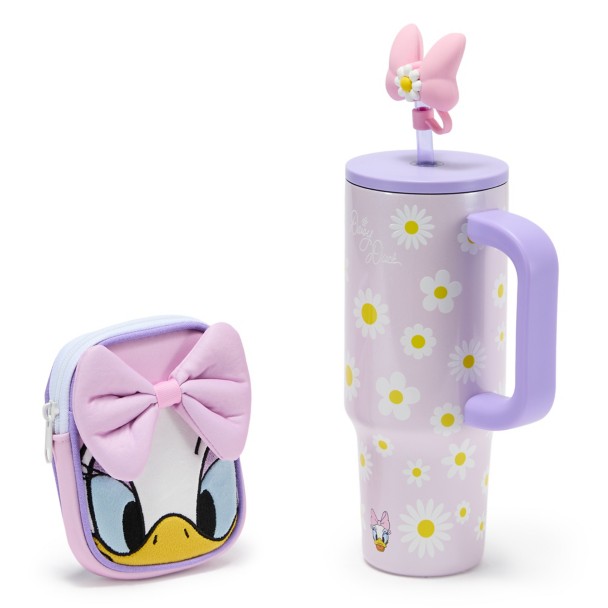 Daisy Duck 30 oz. Stainless Steel Travel Tumbler with Straw plus Zip Case