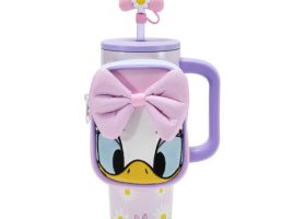 Daisy Duck 30 oz. Stainless Steel Travel Tumbler with Straw plus Zip Case