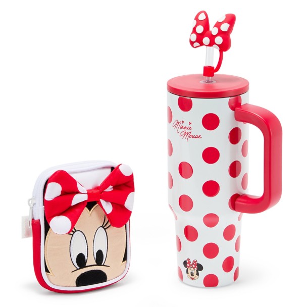 Minnie Mouse 30 oz. Stainless Steel Travel Tumbler with Straw plus Zip Case