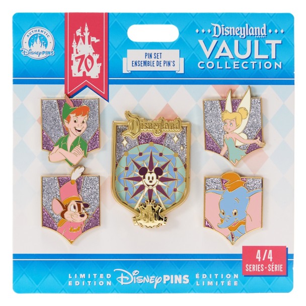 Disneyland 70th Anniversary Vault Collection Pin Set 4 - Limited Edition
