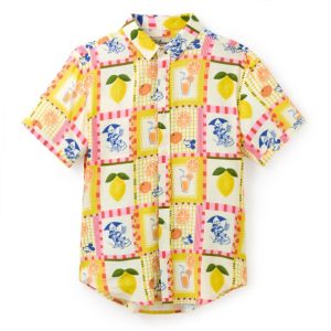 Mickey Mouse Oranges and Lemons Bamboo Button Down Shirt for Men by RSVLTS