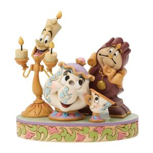 Mrs. Potts Chip Lumiere and Cogsworth ''The Heart of the Castle'' Figure by Jim Shore - Beauty and the Beast