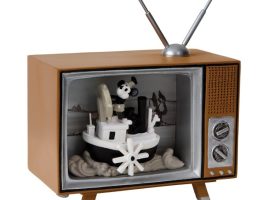 Mickey Mouse ”Steamboat Willie” Light-Up Shadow Box by Precious Moments is here now