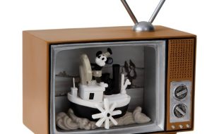 Mickey Mouse ”Steamboat Willie” Light-Up Shadow Box by Precious Moments is here now