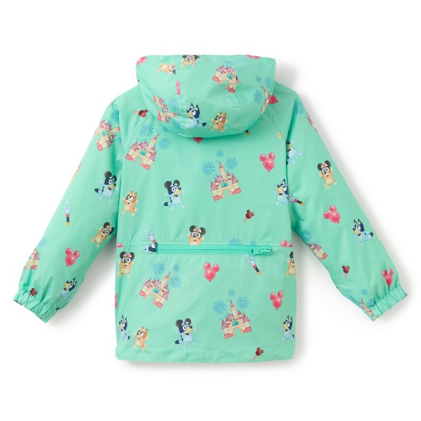 Bluey Disney Parks Half-Zip Packable Hooded Rain Jacket for Kids