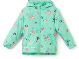 Bluey Disney Parks Half-Zip Packable Hooded Rain Jacket for Kids