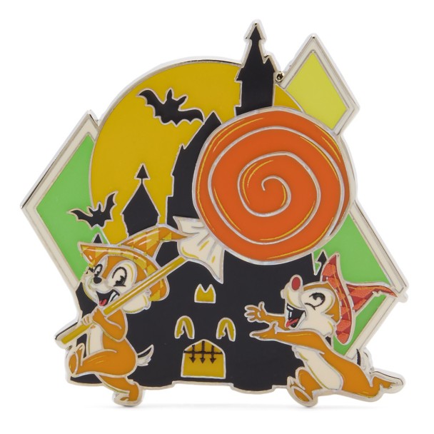 Mickey Mouse Jack-o'-Lantern Wreath Light-Up Halloween Pin