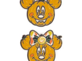 Mickey and Minnie Mouse Jack-o’-Lanterns ”Happy Halloween” Pin Set