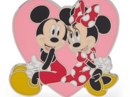 Mickey and Minnie Mouse Heart Pin