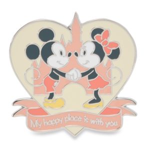 Mickey and Minnie Mouse at Fantasyland Castle ''Happy Place'' Pin