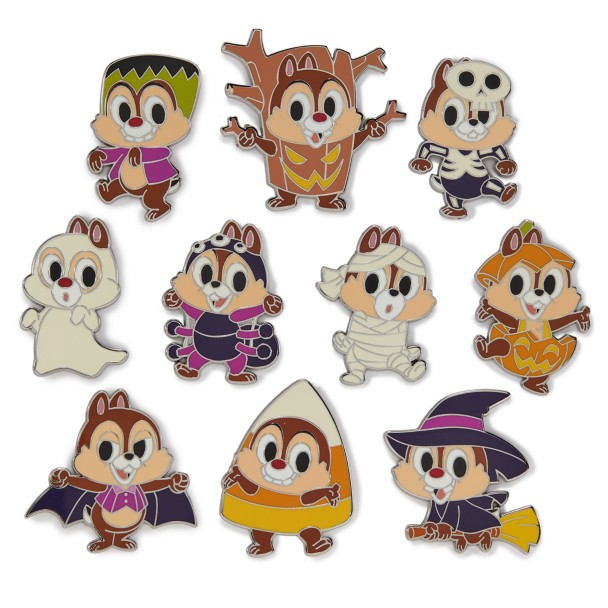Mickey and Minnie Mouse Jack-o'-Lanterns ''Happy Halloween'' Pin Set