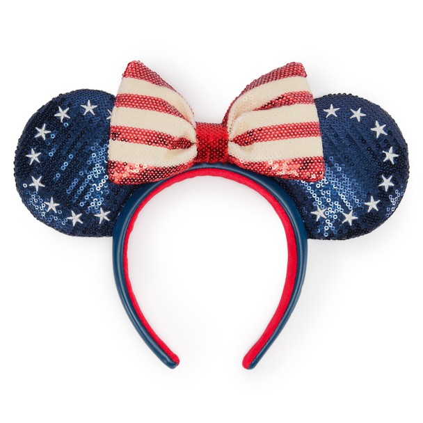 Minnie Mouse Sequin Cotton Candy Ear Headband for Adults