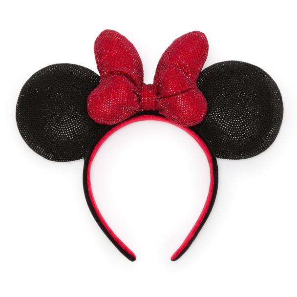 Minnie Mouse Sequin Cotton Candy Ear Headband for Adults
