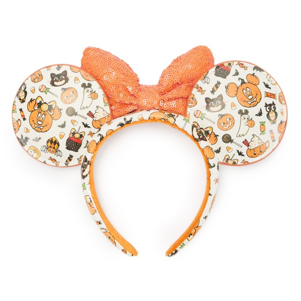 Mickey and Minnie Mouse Halloween Ear Headband for Adults