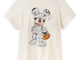 Mickey Mouse Mummy Halloween Glow-in-the-Dark Back to Front T-Shirt for Women
