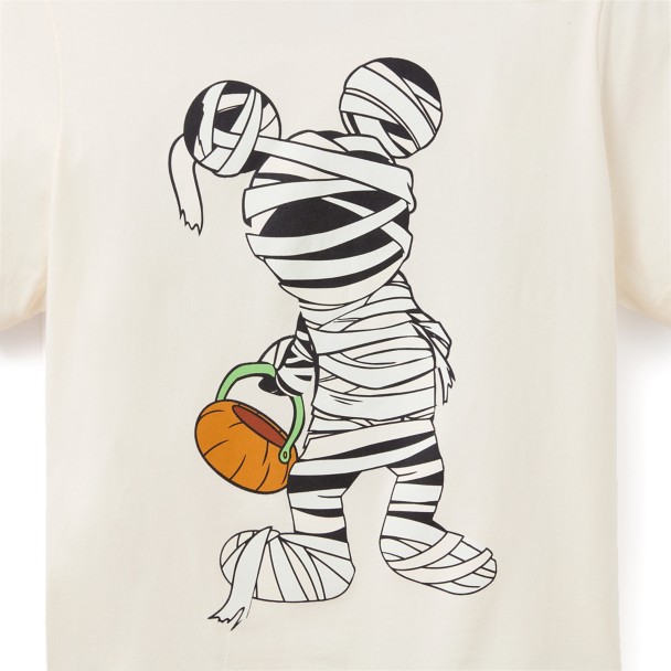 Mickey Mouse Mummy Halloween Glow-in-the-Dark Back to Front T-Shirt for Women