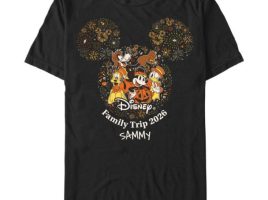 Mickey Mouse and Friends ”Disney Family Trip 2026” Halloween Fireworks Icon T-Shirt – Customized | Disney Store