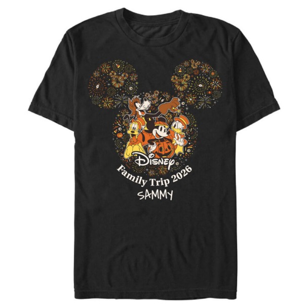 Mickey Mouse and Friends ''Disney Family Trip 2026'' Halloween Fireworks Icon T-Shirt - Customized | Disney Store