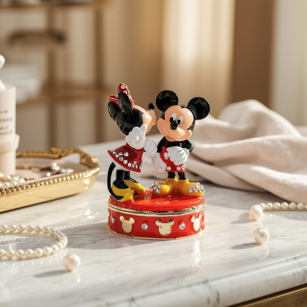 Mickey Mouse and Minnie Mouse Trinket Box by Arribas