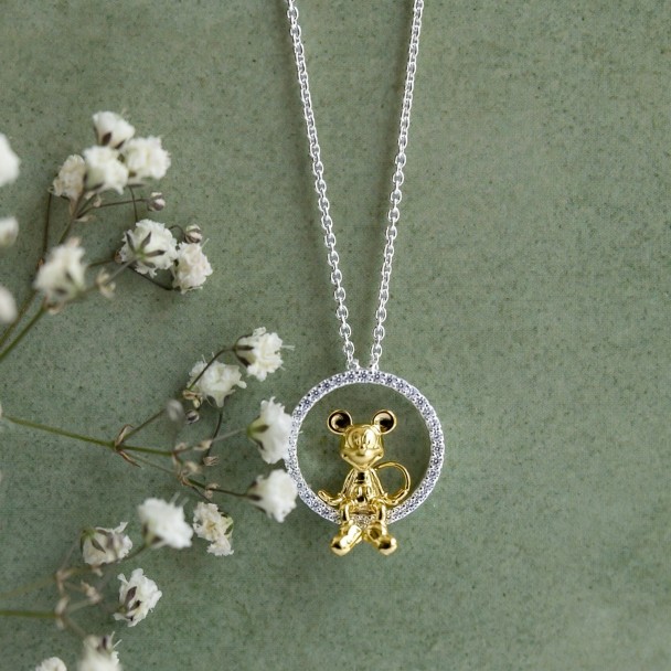 Mickey Mouse Seated Fixed Pendant Necklace by Rebecca Hook
