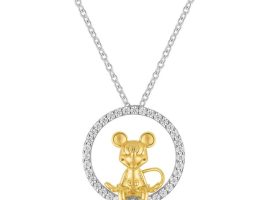 Mickey Mouse Seated Fixed Pendant Necklace by Rebecca Hook