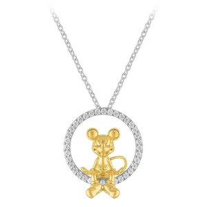 Mickey Mouse Seated Fixed Pendant Necklace by Rebecca Hook