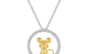 Mickey Mouse Seated Fixed Pendant Necklace by Rebecca Hook